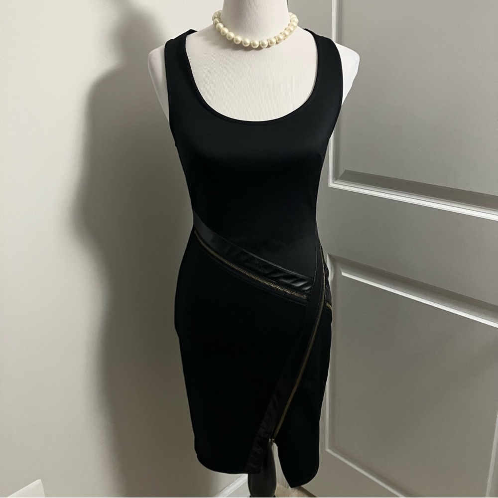JUSTFAB | LBD Black Bodycon Tank Tight Slimming Mini Dress | size S